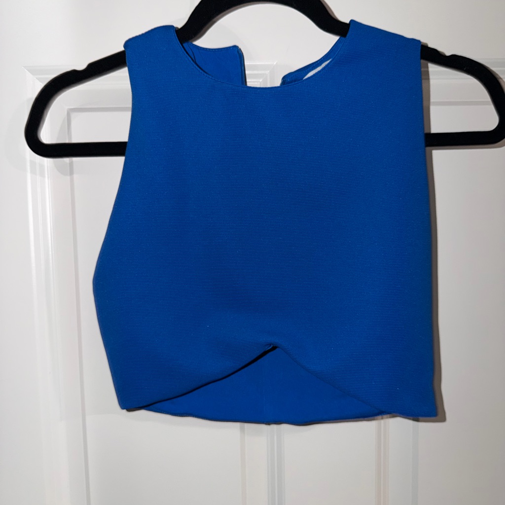 Zara Royal Blue Sleeveless Crop Top